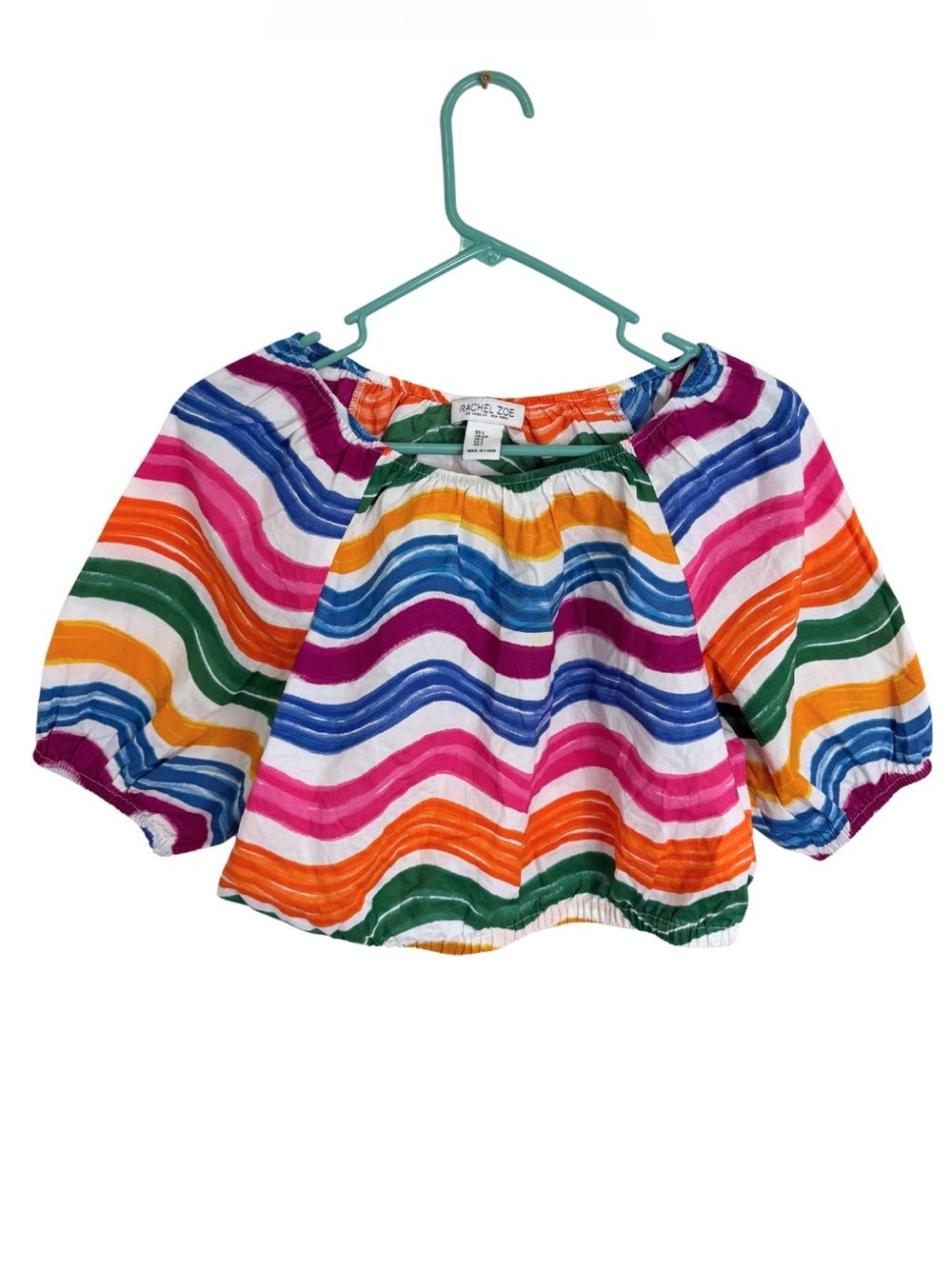 3/$20 Rachel Zoe Wavy Rainbow Crop Top Size Small
